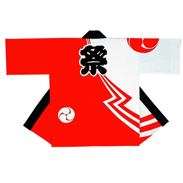 半纏（はんてん・法被・はっぴ）　白抜き三つ巴